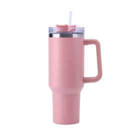 30OZ Straw Coffee Stainless Steel Water Bottle Large Capacity Travel BPA Free Thermal Mug (Color: 30oz Pink, Capacity: 1PC)