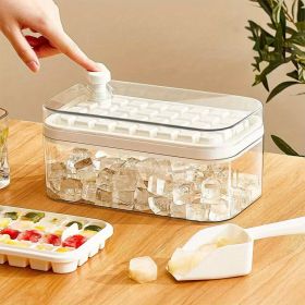Set Of 1 101oz Ice Cube Trays, 64 Pcs Silicone Ice Cube Tray With Lid And Bin (Color: White 64 Grid Ice Tray Mold)