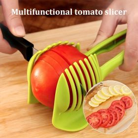 1pc Tomato Slicer Holder (Color: Green)