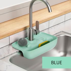 1pc Splash Guard For Sink Faucet; 10.63"x5.51 (Color: Blue)