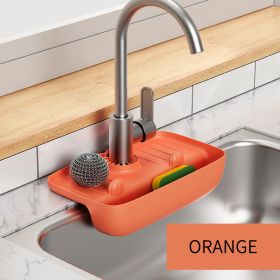 1pc Splash Guard For Sink Faucet; 10.63"x5.51 (Color: Orange)