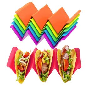 1pc/6pcs Colorful Taco Holder Stands - Premium Large Taco Tray Plates (Color: 6pcs Colorful)