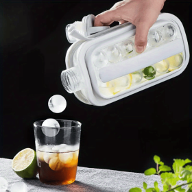 1pc Ice Ball Maker; Ice Cube Mold 2 In 1 Multifunctional Container (Color: White)