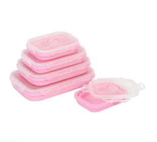 Reusable Pizza Storage Container (Color: Pink, size: 800ML)