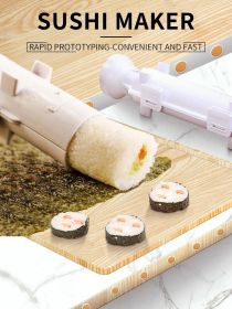 Sushi Maker Roller Rice Mold Vegetable Meat Rolling (Color: Black)