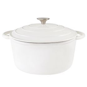 Dutch Oven,Dutch Oven Pot with Lid,4.5 QT Enamel Dutch Ovens with Dual Handles (Color: White)