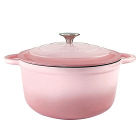 Dutch Oven,Dutch Oven Pot with Lid,4.5 QT Enamel Dutch Ovens with Dual Handles (Color: Pink)