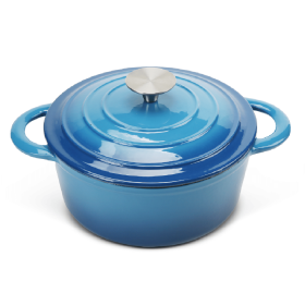 Dutch Oven,Dutch Oven Pot with Lid,4.5 QT Enamel Dutch Ovens with Dual Handles (Color: Blue)